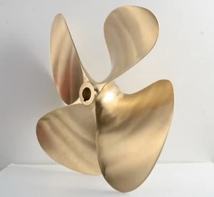 OJ WakePro Propeller 15" x 13" Left 1.125 4 Blade Bronze Nibral Wake Boat Prop - Picture 1 of 5