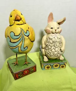 2 Jim Shore Ostern Skulpturen Huhn 4047078 Hase 4047079 NEU Frohe Ostern - Bild 1 von 9