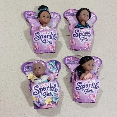 Lote de 4 bonecas Funville Sparkle Girlz Little Friend Collection 4". Novo  - Imagem 1 de 4