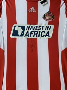 Rara Camisa Hogar Firmada por Paolo Di Canio Sunderland + Certificado de Autenticidad + Autógrafo de prueba - Imagen 1 de 5