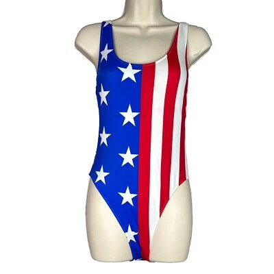 Victoria's Secret ROSA Pequeño Traje de Baño Una Pieza Bandera EE. UU. Estrellas Rayas Patriótico Foto 1 de 4