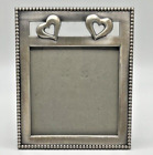 Petit cadre photo décoratif Elsa Inc en métal argenté cœur, 3,25 x 3,25 en photo
