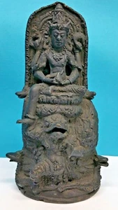 Figura antigua china de Buda de bronce - Imagen 1 de 11