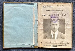 Antique 1920 Identity Card Spain Espana Man Photo Cartera de Identidad - Picture 1 of 11
