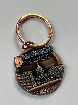 Madison Half Marathon 2015 Coppertone Key Chain or Backpack Purse Hanger Decorat - Image 1 of 4