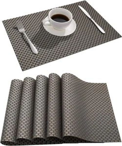 Place mats Dining Table Set of 6 Textilene PVC Mats Stain Resistant Anti-Skid 6 - Picture 1 of 7
