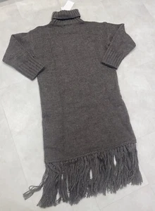 Zara Long Fringed 100% Wool Dress Size M-L RRP £119 - Picture 1 of 4