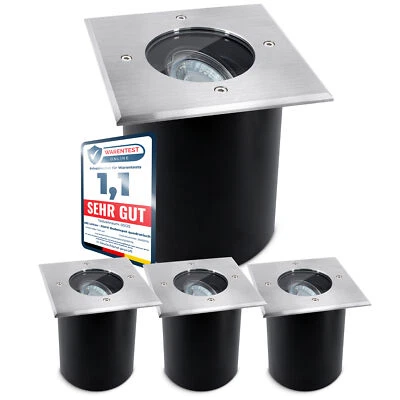 SSC-LUXon 4x JUAVI Bodeneinbaustrahler schwenkbar quadratisch Fassung für GU10 - Bild 1 von 4