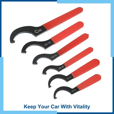 Pack 6 Coil Over Wrench Shock Spanner Universal Adjustable C Shape Wrenches Tool - Image 1 of 4
