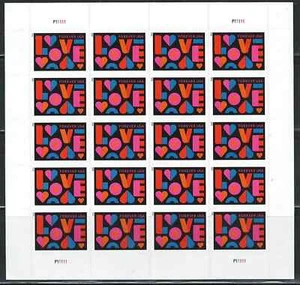 Mint US Year of 2021 Love Pane of 20 Forever Stamps Scott# 5543 (MNH) - Picture 1 of 1