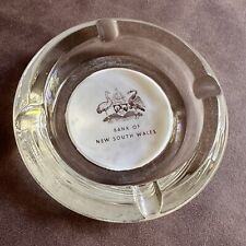 VINTAGE PRESSED GLASS BANK OF NEW SOUTH WALES ADVERTISING ASHTRAY