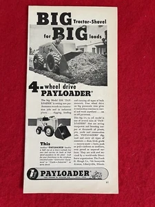 Vintage 1952 Print Ad Frank Hough 4 Wheel Drive Payloader Dirt Mover Ad - Picture 1 of 2
