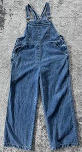 Vintage Y2K County Seat Bib Overalls Women's XL Blue Denim Carpenter Farm Work - Picture 1 of 9