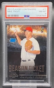 2011 PLAYOFF CONTENDERS ROOKIE MIKE TROUT ANGELS GRADED PSA 8 - Picture 1 of 2