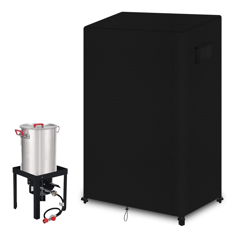 GJMZTQG Heavy Duty Outdoor Turkey Fryer Cover 600D Waterproof Black 15.7x29.9" - Image 1 of 4