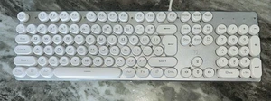 Clavier de jeu mécanique filaire Xinmeng rétro blanc - Photo 1/3