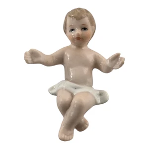 Bisque Porcelain Cherub Figurine Angel Putto Nude Baby Christmas Nativity - Picture 1 of 7