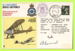 G.B. 1974 RAF No 7 Squadron 60th Anniversary flown & signed Cover - Picture 1 of 1