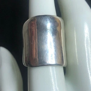 8637 Sterling Silver Wide Band Ring Sz 7 925 electroform statement 7grams - Picture 1 of 3
