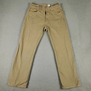 Jeans Levis 501 uomo 34x30 kaki beige gamba dritta bottoni mosca pantalone 100% cotone - Foto 1 di 11