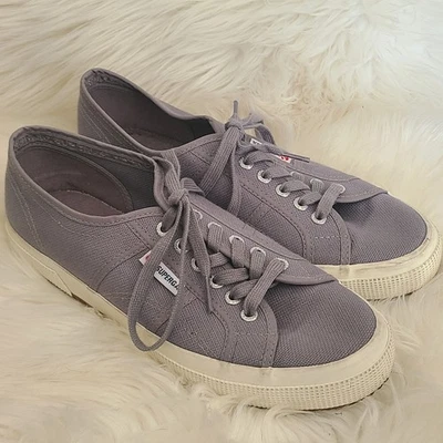 Superga Talla 41 Gris Lona Tenis Zapatos con Cordones W 9.5 Hombres 8 Foto 1 de 4