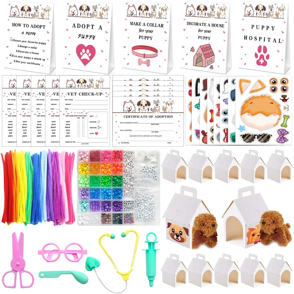 1214 Pcs Adopt a Pet Party Favors Puppy Adoption Station Package Dog Adoption... - Image 1 of 4