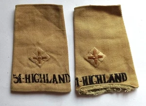 Original matching Pair Queens Own Highlanders  / 51 st Slip on Rank Insignia - Picture 1 of 2
