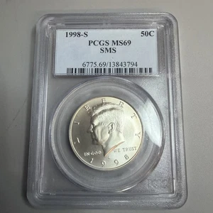1998-S KENNEDY HALF DOLLAR 50C PCGS MS69 SMS SPECIAL MINT SET MATTE SATIN PROOF - Picture 1 of 2