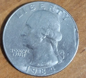 1984 P Quarter With Insufficient Planchet Material Weight 5.55 Grams - Picture 1 of 5