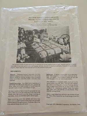BETTER HOMES & GARDENS VNTG MEOW-Y CHRISTMAS PROJECT -20 SM & LG CAT TRANSFERS - Image 1 of 4