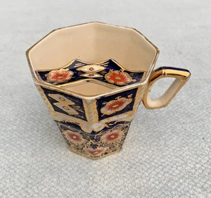 Rare Victorian Gold, Blue & Red IMARI Moustashe Mug or Cup - Crown Mark - Picture 1 of 4