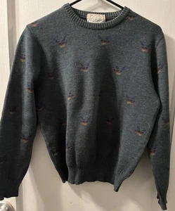 Vintage Lord & Taylor Country Clothes Shop Virgin Wool Bird Sweater - Picture 1 of 7