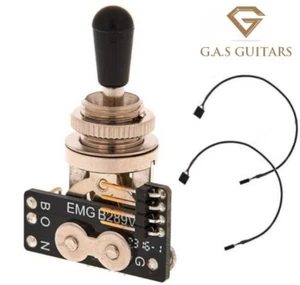 EMG 3 POS POSITION CHROME GIBSON STYLE TOGGLE SWITCH B289 BLACK TIP ( SCRATCHES) - Picture 1 of 7
