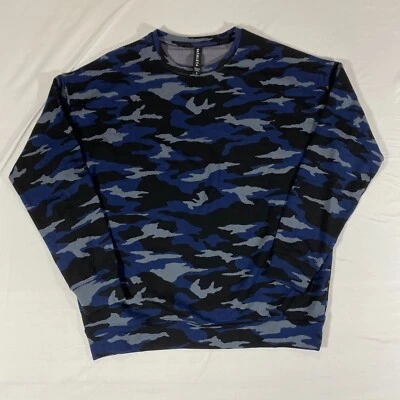 Athleta Studio to Street 印花运动衫迷彩豪华蓝色 S 632058 码  — 第 1/4 张图片