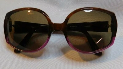 Gafas de sol vintage Traction Productions Augusta Loubran ~ FRANCIA ~ púrpura leopardo Foto 1 de 4