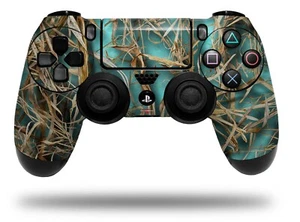 Skin for Playstation 4 Sony PS4 Controller Grassy Marsh Camo Neon Teal - Picture 1 of 3