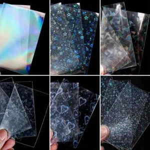 50Pcs Cute Bauble Foil Holographic Laser Clear Kpop Idol Card Sleeves 61 x 88mm - Picture 1 of 12