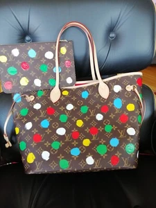 Louis Vuitton Yayoi Kusama Dot Neverfull MM Dots M46381 Genuine NEW TOTE BAG - Picture 1 of 24