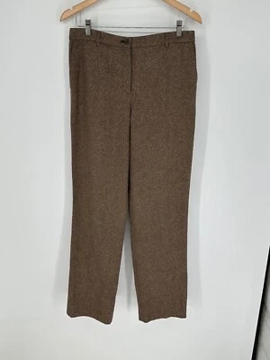 Pantalones de mujer Pendleton de lana virgen/seda talla 10 tostados oficina carrera N9 Foto 1 de 4