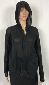 Lululemon Top Jacket Size 2 Black Mesh Relaxed Fit Cropped Hooded Split Back - Picture 1 of 8