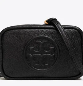 Bolso Bandolera Tory Burch Perry Cámara Negro Dorado Nuevo con Etiquetas Más Pequeño - Imagen 1 de 8