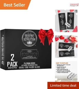 Ultimate 100 Count Double Edge Razor Blades - Safe & Irritation-Free Shaving - Picture 1 of 9