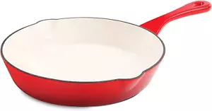 Sartén redonda de hierro fundido esmaltado de 8 pulgadas Crock Pot artesanal, rojo escarlata - Imagen 1 de 2