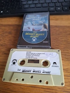 THE MOODY BLUES STORY RARE HITS CASSETTE TAPE PAPER LABELS NIGHTS IN WHITE SATIN - Picture 1 of 2