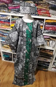 Free Bubu African Ankara Cotton Nigerian Kaftan Bubu Dress NEW 💯 % Cotton - Picture 1 of 13
