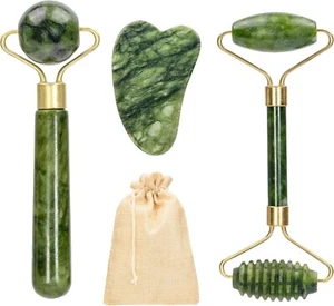Rullo Di Giada per Il Viso E Gua Sha 100% Autentica, Durevole  Roller Viso - Imagen 1 de 9