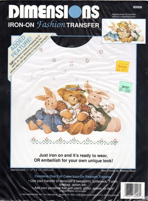 Dimensions Iron-On Fashion Transfer 80006 "Best Friends" Approx 11-1/2"x6-1/2" - Изображение 1 из 3