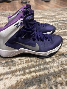 Nike Mens Lace-Up Hyperquickness Athletic Sneakers Round Toe Size 8.5 Purple - Picture 1 of 8