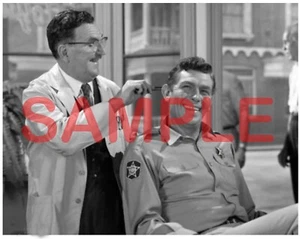 The Andy Griffith Show's Andy Taylor and Floyd the Barber 8" X 10" B&W Photo - Picture 1 of 1