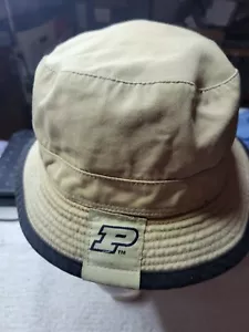 Purdue Reversible Bucket Hat With Nike Swoosh Tan And Black - Picture 1 of 6